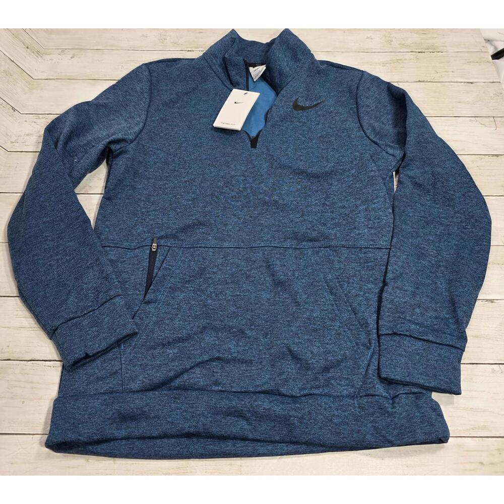 NWT Nike Men's Blue Training Sweatshirt with Zippered Pockets Sz Small